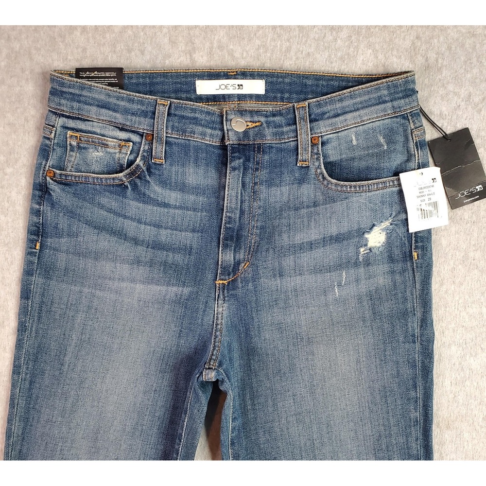 Joe's Jeans Womens 29 Blue High Rise Skinny Ankle Distressed Raw Hem Stretch - Picture 3 of 14
